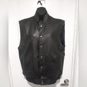 Cobra Leather Fashions Mens Medium Black Leather Vest